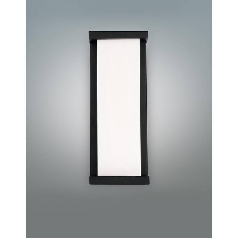 Aplique de pared exterior LED integrado en negro de 14 pulgadas, 3000K - WS-W47814-BK de WAC Lighting.