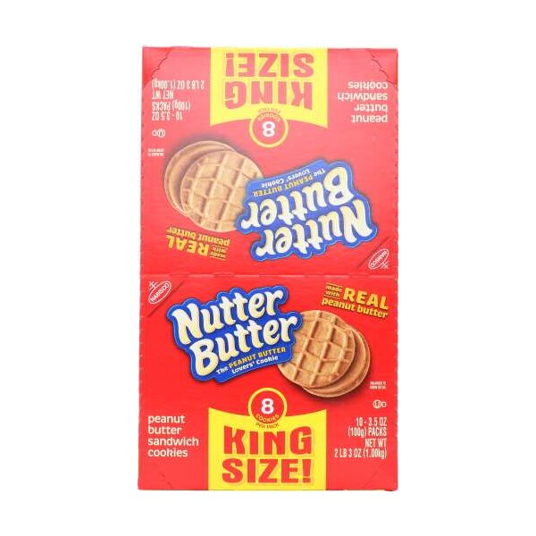 Galletas Nutterbutter de tamaño King Size de Nabisco, 8 galletas, PK20 - 05088