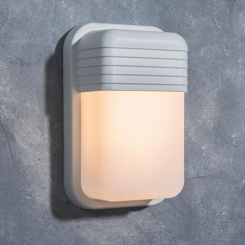 Lámpara de pared bulkhead LED integrada para exteriores LUTEC Coastal Coronado White - 6381703331