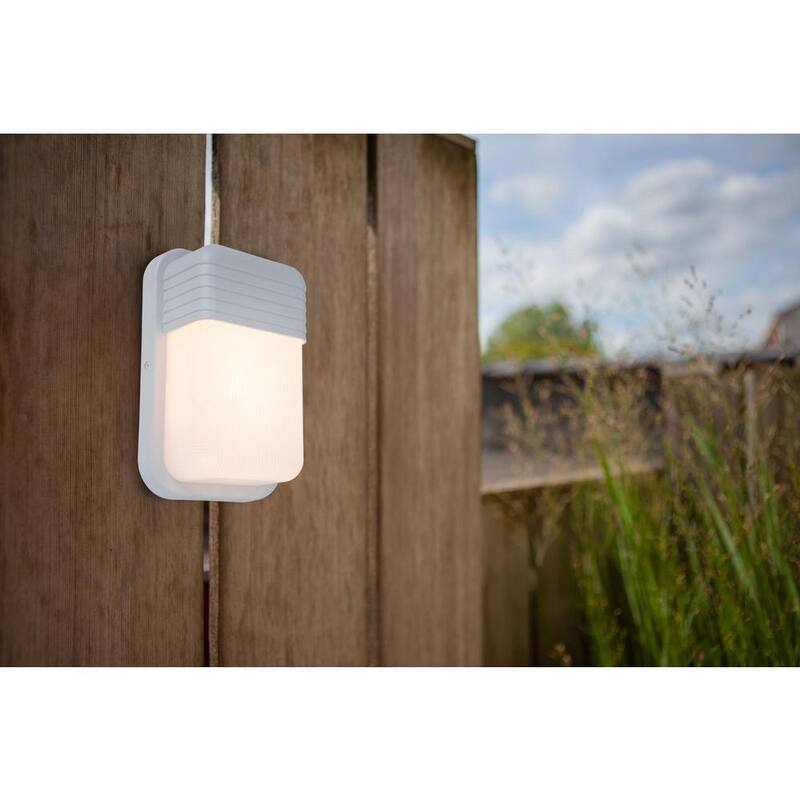 Lámpara de pared bulkhead LED integrada para exteriores LUTEC Coastal Coronado White - 6381703331