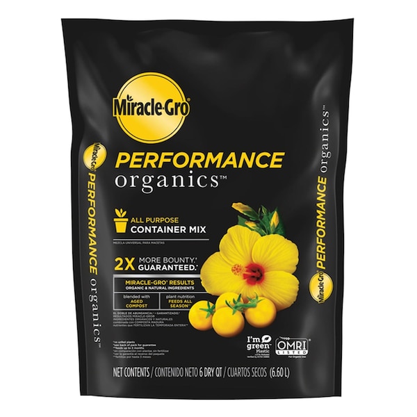 Mezcla de tierra orgánica para macetas todo uso Miracle-Gro Performance Organics de 6 qt - 45606300.