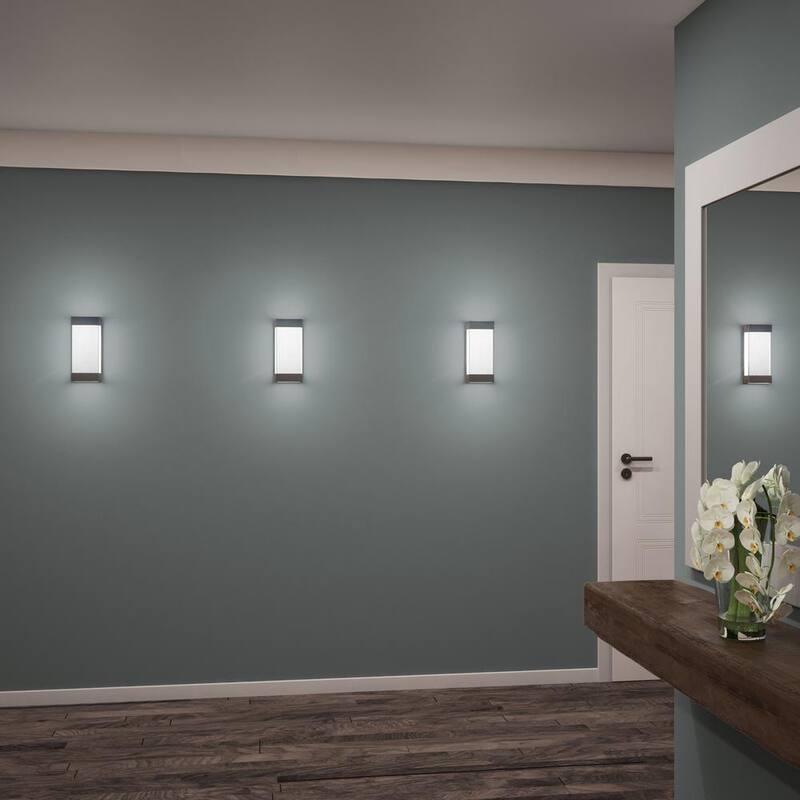 Luminaria Artika Glacier Negro Moderna Integrada LED para Exteriores con Cableado Duro para Garaje y Porche - Aplique de Farol en Linterna - OUT-GL-ONBL