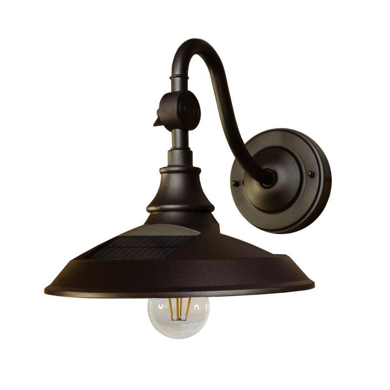 Aplique automático de bronce oscuro para exterior con energía solar y batería - SBL738