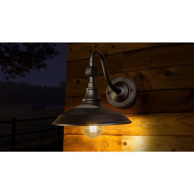 Aplique automático de bronce oscuro para exterior con energía solar y batería - SBL738