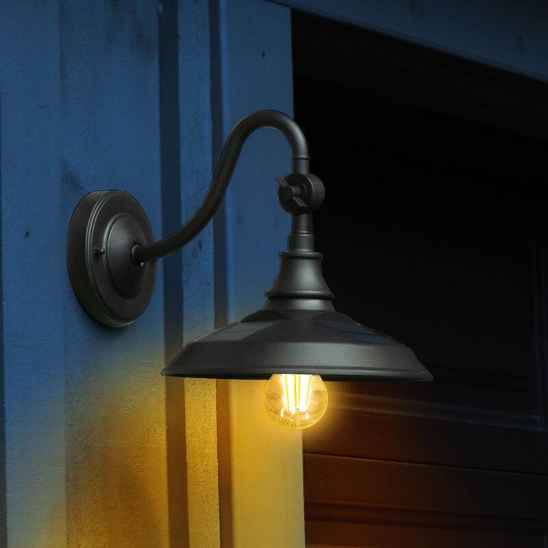 Aplique automático de bronce oscuro para exterior con energía solar y batería - SBL738
