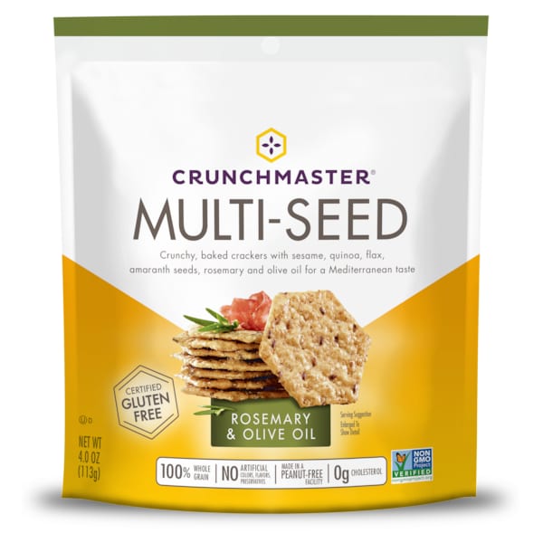 Galletas Crunchmaster Multisemillas Romero y Aceite de Oliva, Paquete de 12 - 40005NCD12CM