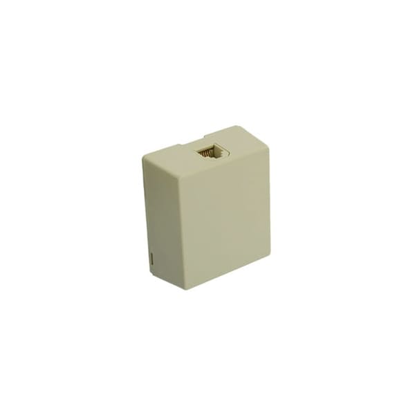 Leviton 1-Port Surface Mount Loaded, 6W6P Screw Type 625A2, With Cover Ivory - 105648
