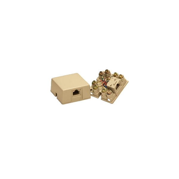 Leviton 1-Port Surface Mount Loaded, Screw Snap-On-Cover, Ahd Mount Ivory - 196946
