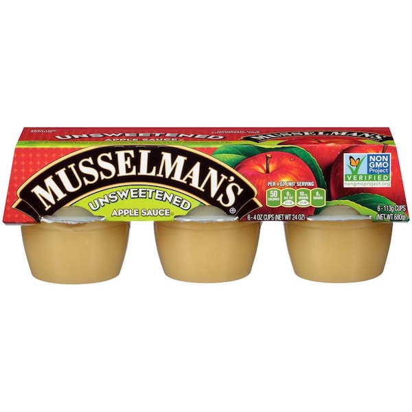 Musselman's Puré de Manzana Sin Azúcar en tazones de 4 oz, paquete de 12 - FCASN0300MUS01