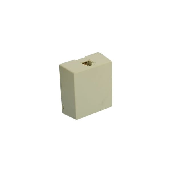 Leviton 1-Port Surface Mount Loaded, 4W6P Screw Type 625A2, With Cover Ivory - 105646