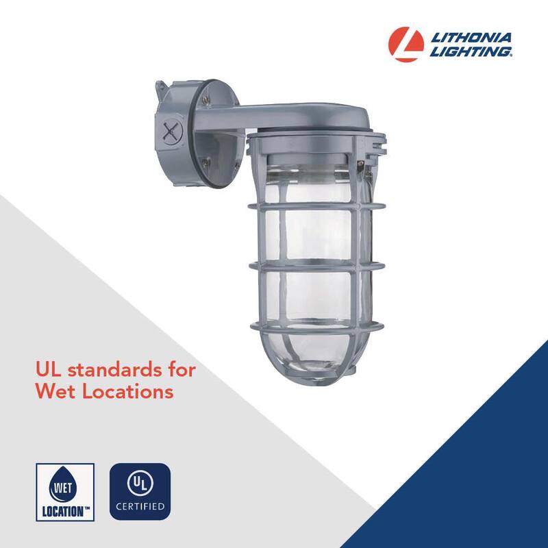 Luminaria de Pared Sencilla para Exterior con Vapor de Utilidad Incandescente de 150W de Lithonia Lighting - VW150I M12