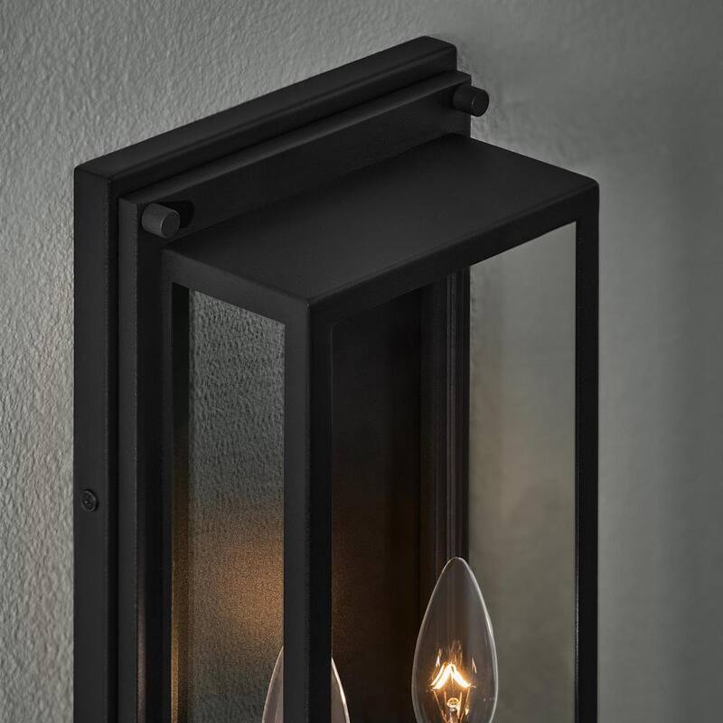 Hampton Bay Bradford 18 in. 2-Light Black Outdoor Wall Light Fixture with Clear Glass - BAL-762

Luminaria de pared exterior Hampton Bay Bradford de 18 pulgadas con 2 luces en color negro y vidrio transparente - BAL-762