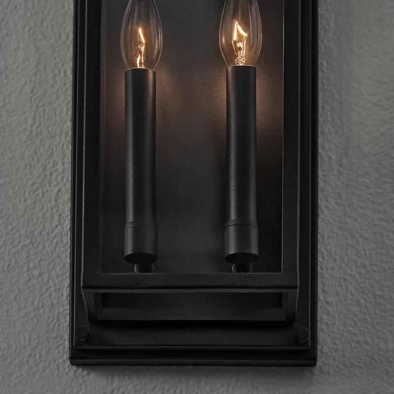 Hampton Bay Bradford 18 in. 2-Light Black Outdoor Wall Light Fixture with Clear Glass - BAL-762

Luminaria de pared exterior Hampton Bay Bradford de 18 pulgadas con 2 luces en color negro y vidrio transparente - BAL-762
