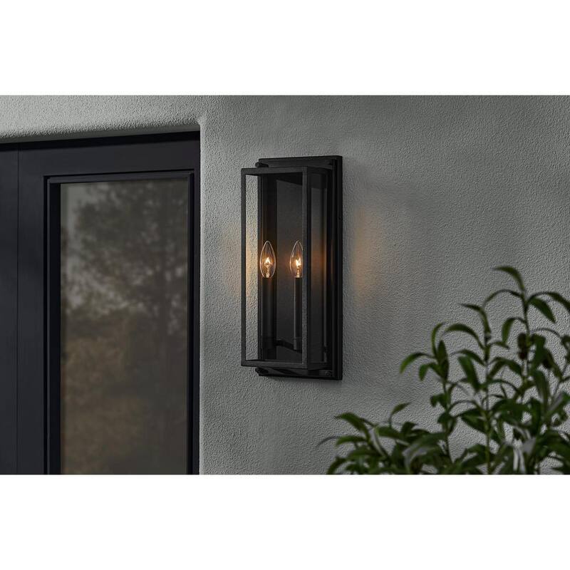 Hampton Bay Bradford 18 in. 2-Light Black Outdoor Wall Light Fixture with Clear Glass - BAL-762

Luminaria de pared exterior Hampton Bay Bradford de 18 pulgadas con 2 luces en color negro y vidrio transparente - BAL-762