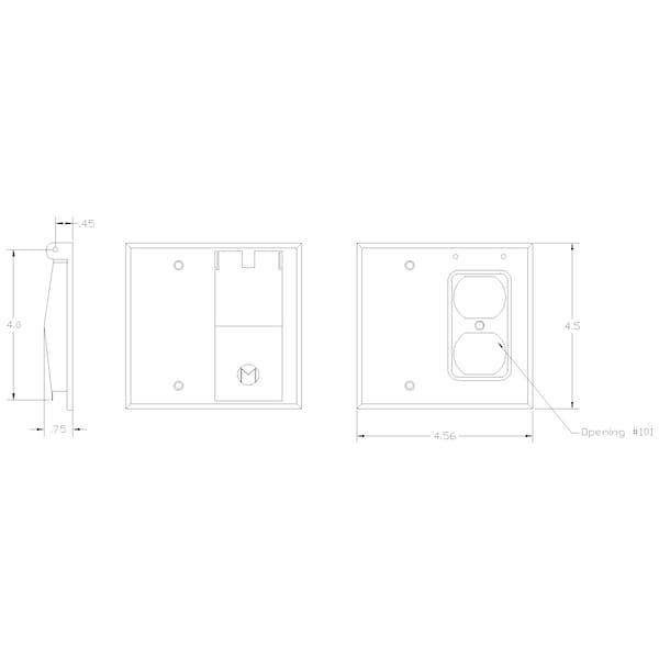 Mulberry Electrical Box Cover, 2 Gangs, Rectangular, Aluminum, Blank and Duplex Receptacle Cover - 30427