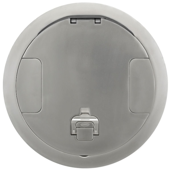 Hubbell Wiring Device-Kellems Electrical Box Cover, Round, Aluminum - S1R10CVRNKL