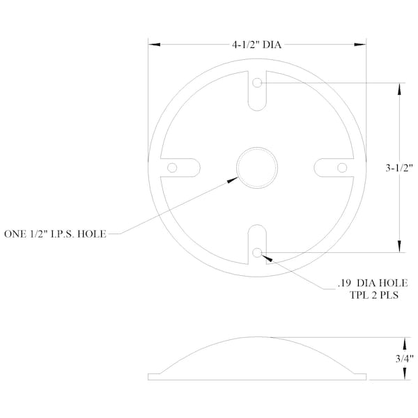 Mulberry Electrical Box Cover, Round, Die-Cast Zinc, Blank Cover - 30367W
