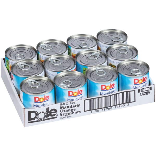 Mandarina en almíbar ligero Dole en lata de 11 oz, paquete de 12 - 14205