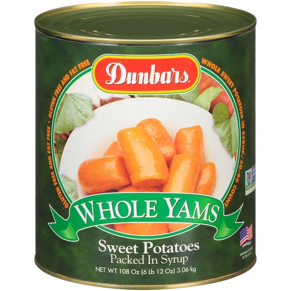 Camotes enteros dulces Dunbar Fancy, 108 oz., paquete de 6 - 2044L603060001
