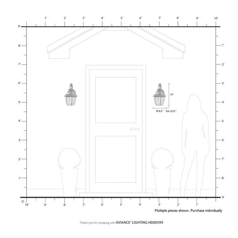 AVIANCE LIGHTING Aplique de Pared para Exteriores Aston de 1 Luz en Latón Pulido - HD00599
