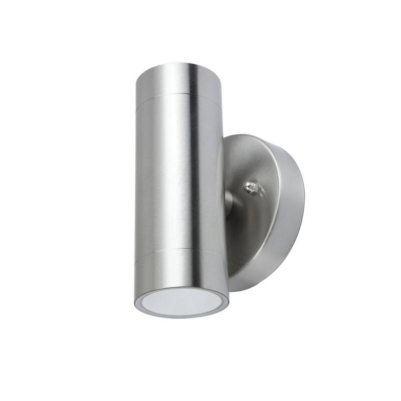 LUTEC Lámpara de Pared de Exterior Integrada de Acero Inoxidable Cepillado con 2 Luces LED - 5510808001