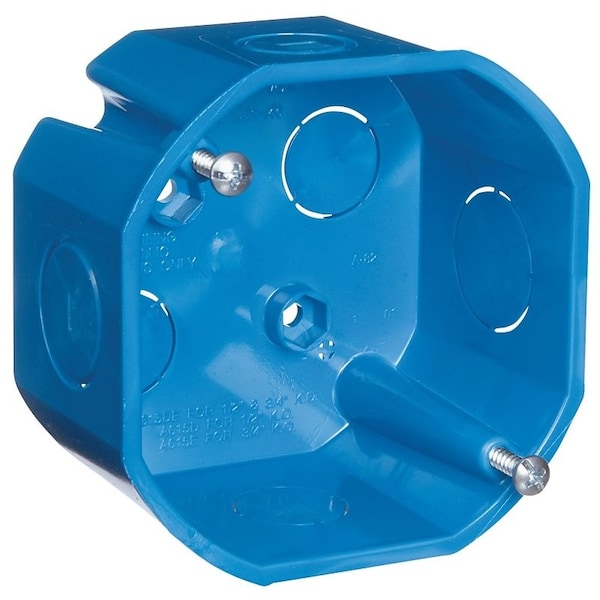 Carlon Ezduit Ceiling Box, 2-1/8 in D, 1 -Gang, 2 -Knockout, PVC, Blue - A615DE-CAR
