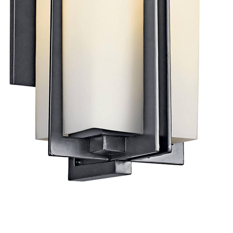 Linterna de pared al aire libre con cableado resistente KICHLER Tremillo de 20.25 pulgadas y 1 luz en negro sin bombillas incluidas (paquete de 1) - 49203BK