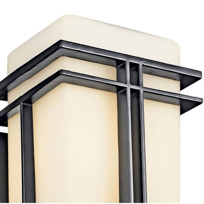 Linterna de pared al aire libre con cableado resistente KICHLER Tremillo de 20.25 pulgadas y 1 luz en negro sin bombillas incluidas (paquete de 1) - 49203BK