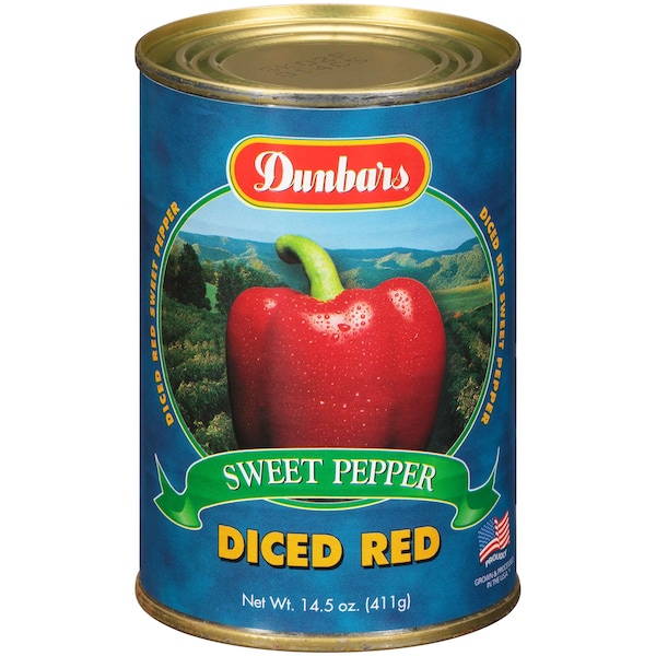 Pimientos Rojos Picados Dunbar 15 oz. Lata, Paquete de 24 - 01014300240001