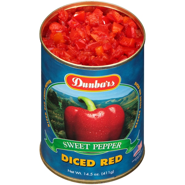Pimientos Rojos Picados Dunbar 15 oz. Lata, Paquete de 24 - 01014300240001