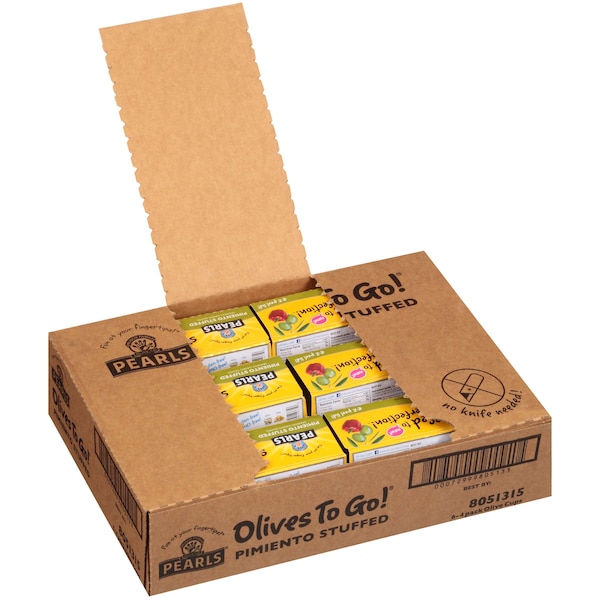 Perlas de aceitunas rellenas de pimiento en tazón de perlas de 6.4 oz, paquete de 6 - 8051315