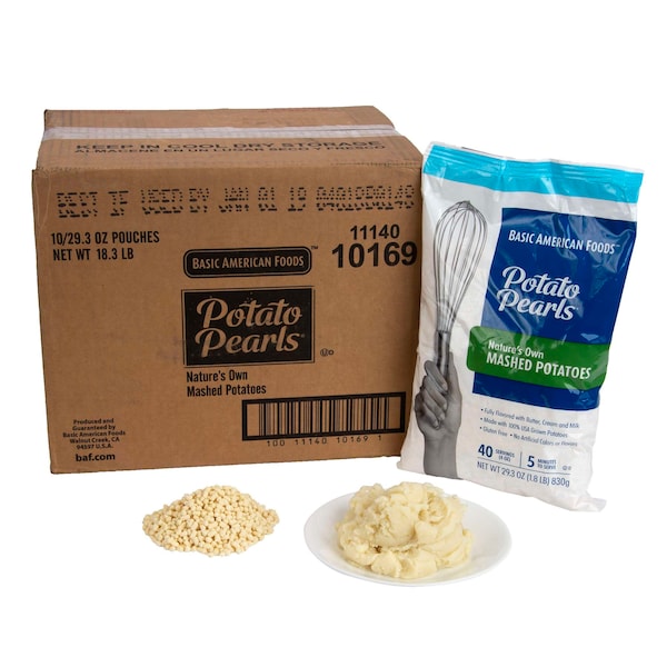 Perlas de papa Baf Nature's Own puré de papas solo agregar agua 29.3 oz. Bolsas, paquete de 10 - 10169