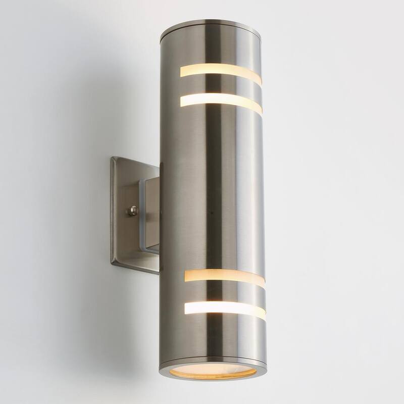 Artika V3 Stream Acero Inoxidable Moderna luz de garaje y porche al aire libre con cableado duro de Aplique de Cilindro - AMP74
