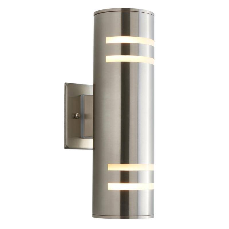 Artika V3 Stream Acero Inoxidable Moderna luz de garaje y porche al aire libre con cableado duro de Aplique de Cilindro - AMP74
