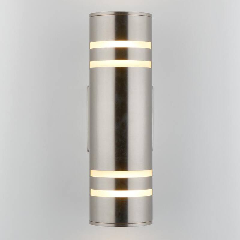 Artika V3 Stream Acero Inoxidable Moderna luz de garaje y porche al aire libre con cableado duro de Aplique de Cilindro - AMP74