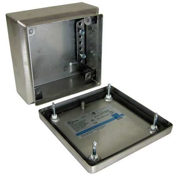 Rittal 304 Stainless Steel Electrical Enclosures, 5.90 in H, 3.10 in D, 6 in W, NEMA 4X, 12, Screw On - 1521010
