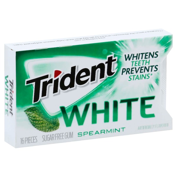 Trident Singles White Spearmint Gum 16 piezas, paquete de 162 - 67610