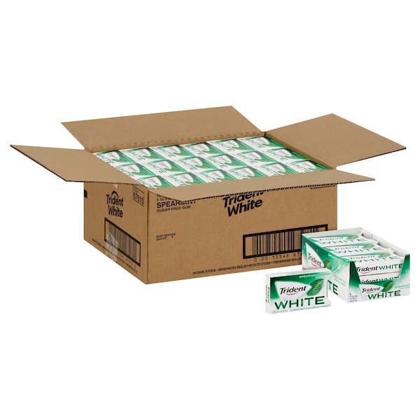 Trident Singles White Spearmint Gum 16 piezas, paquete de 162 - 67610