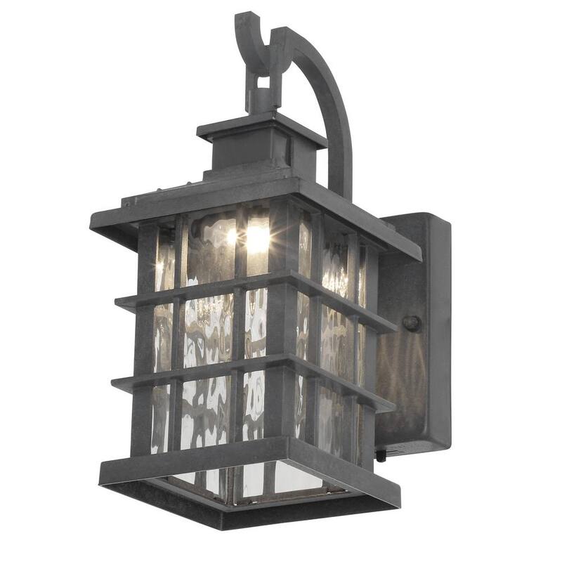 Colección de decoradores para el hogar Summit Ridge 12.25 pulgadas. Linterna de pared con sensor de movimiento y LED integrado en zinc - CQH1691LS-2