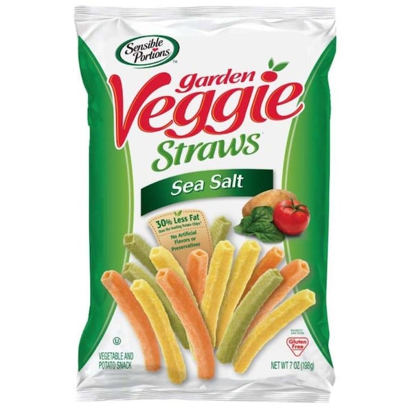 Hain Gourmet Porciones Sensibles Veggie Straw con Sal Marina, Paquete de 12 - HG30200