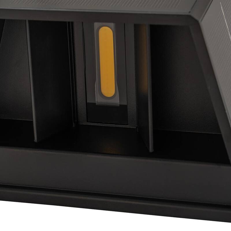 C Cattleya 3.75 pulgadas. Farol de pared exterior solar LED de amanecer a anochecer en negro con direcciones de luz ajustables (paquete de 2) - HCA2491-2W