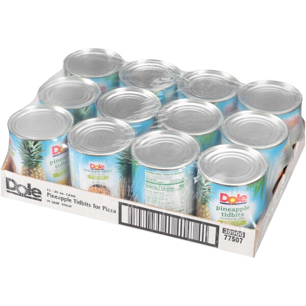 Dole Dole en Almíbar Ligero Mini Pizzas de Piña 29 oz. Lata, Paquete de 12 - 77507