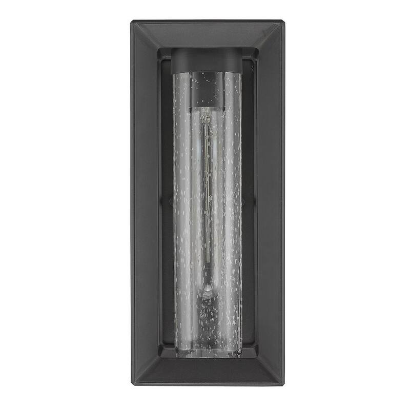 Luminario de pared para exteriores con LED en vidrio esmerilado negro natural y recubierto con UV - Golden Lighting Smyth - 2073-OWM NB-SD