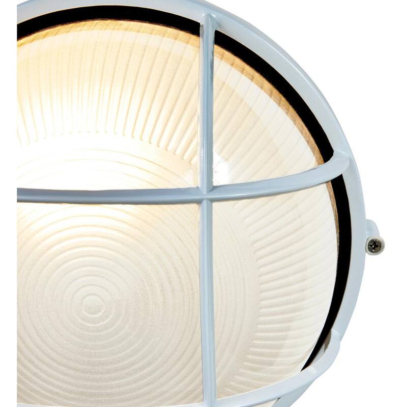 Iluminación de acceso Nauticus 1-Luz Blanco Lámpara de Pared Exterior con Vidrio Esmerilado - 20294-WH/FST