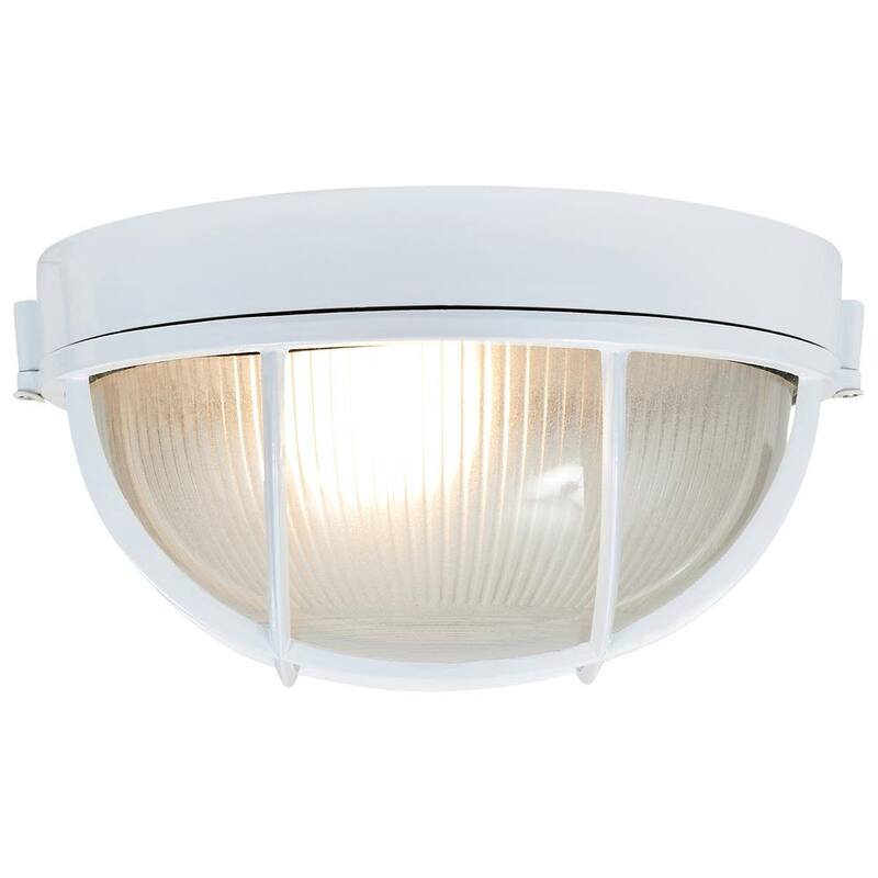Iluminación de acceso Nauticus 1-Luz Blanco Lámpara de Pared Exterior con Vidrio Esmerilado - 20294-WH/FST