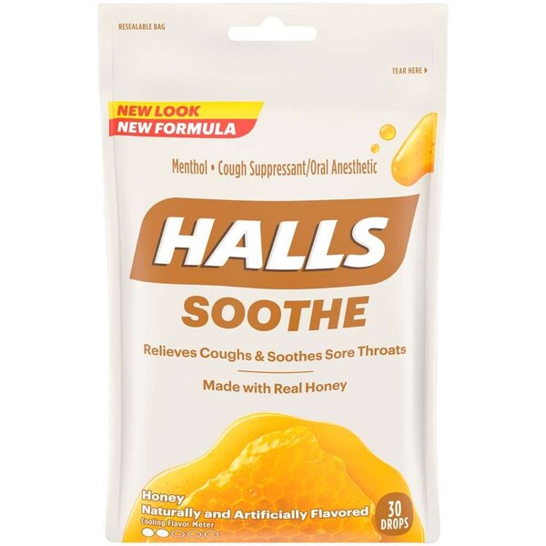 Pastillas para la tos de miel Halls Halls, 30 piezas, paquete de 48 - 00161