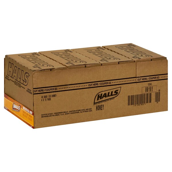Pastillas para la tos de miel Halls Halls, 30 piezas, paquete de 48 - 00161