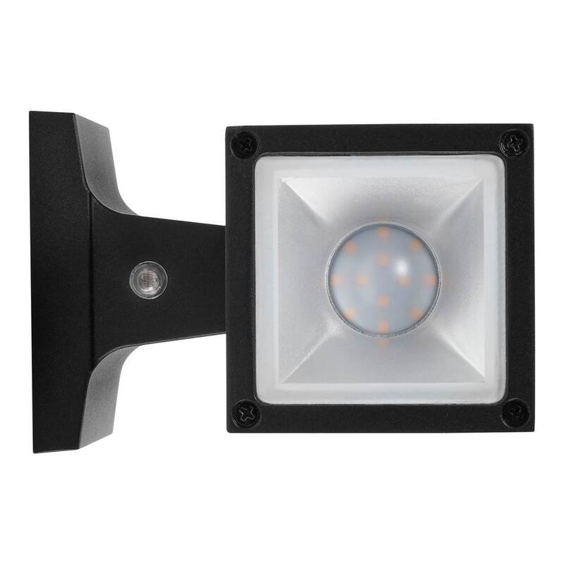 Luz de pared LED exterior negra con sensor crepuscular rectangular Maxxima, aplique de pared linterna hacia arriba/abajo, 24 vatios, 2000 lúmenes 3000K - MEL-241200W