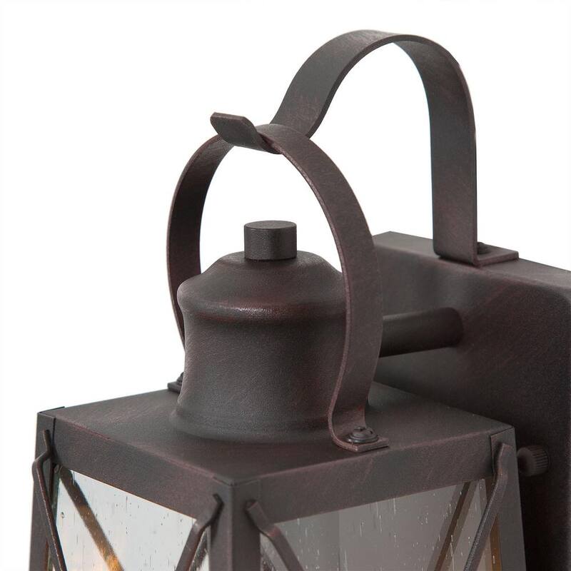 Lámpara de pared exterior LNC Craftsman Modern Farmhouse Rust Bronze de 1 luz con pantalla de vidrio sembrado para patio - 3YZQQMHD1151RX7