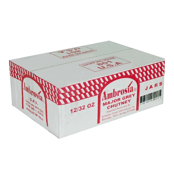 Importaciones Savor Chutney Mayor Grey de 32 oz., PK12 - 25419